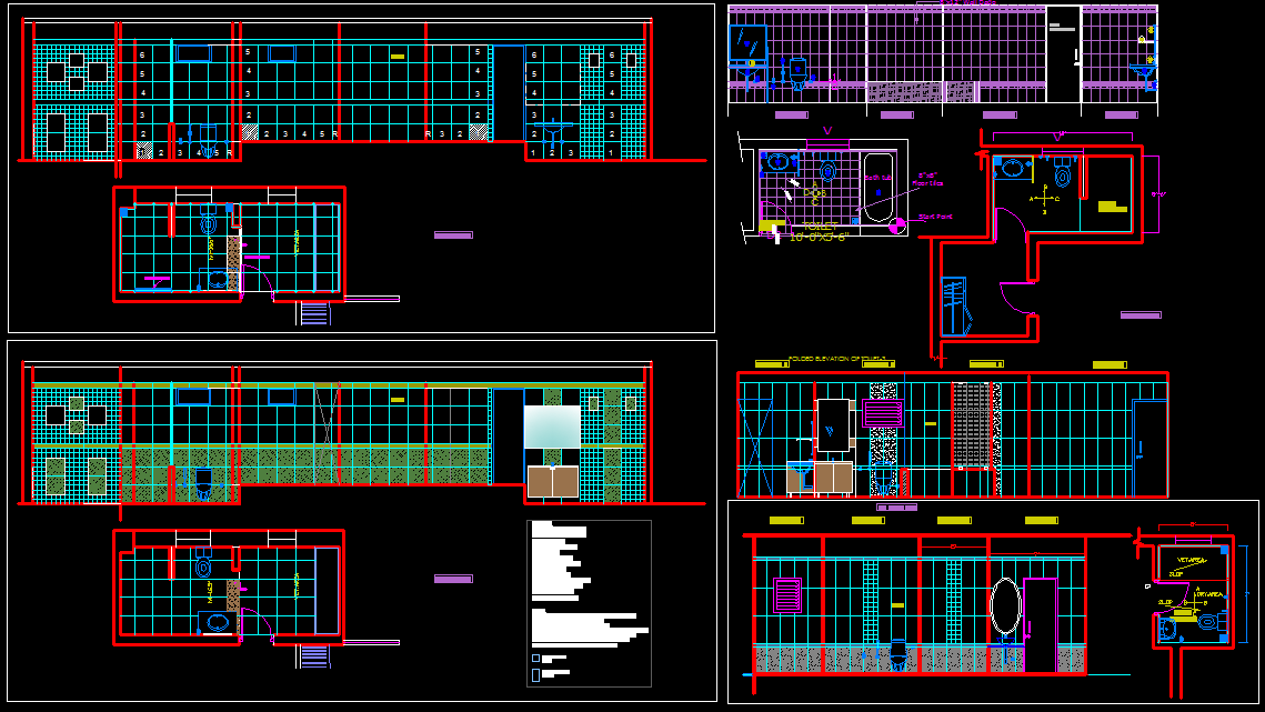 The Detailed Drawing of the modern bathroom and Toilet section and ...