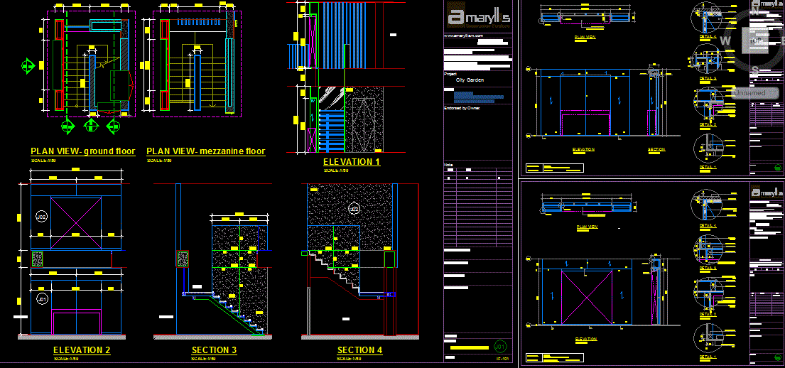 Bungalows furniture detail with section plan and elevations. Download ...