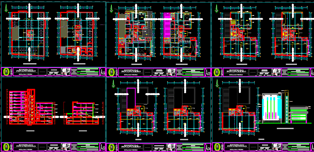 Modern business building DWG cad drawing file. Download the 2d AutoCAD ...