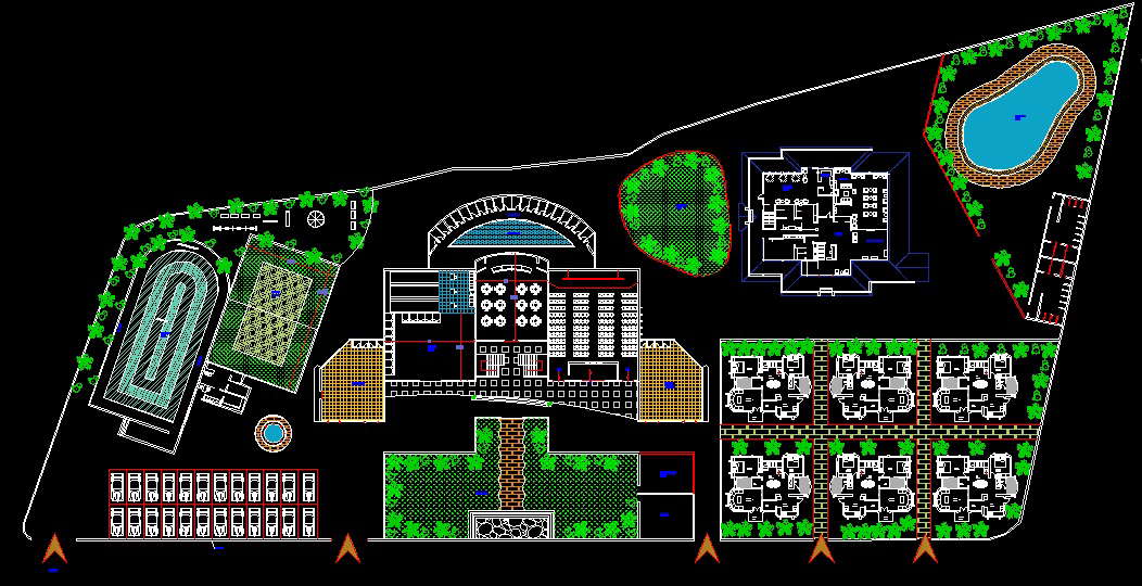 Clubhouse 2d detailed dwg floor plan CAD drawing file. Download now. -  Cadbull