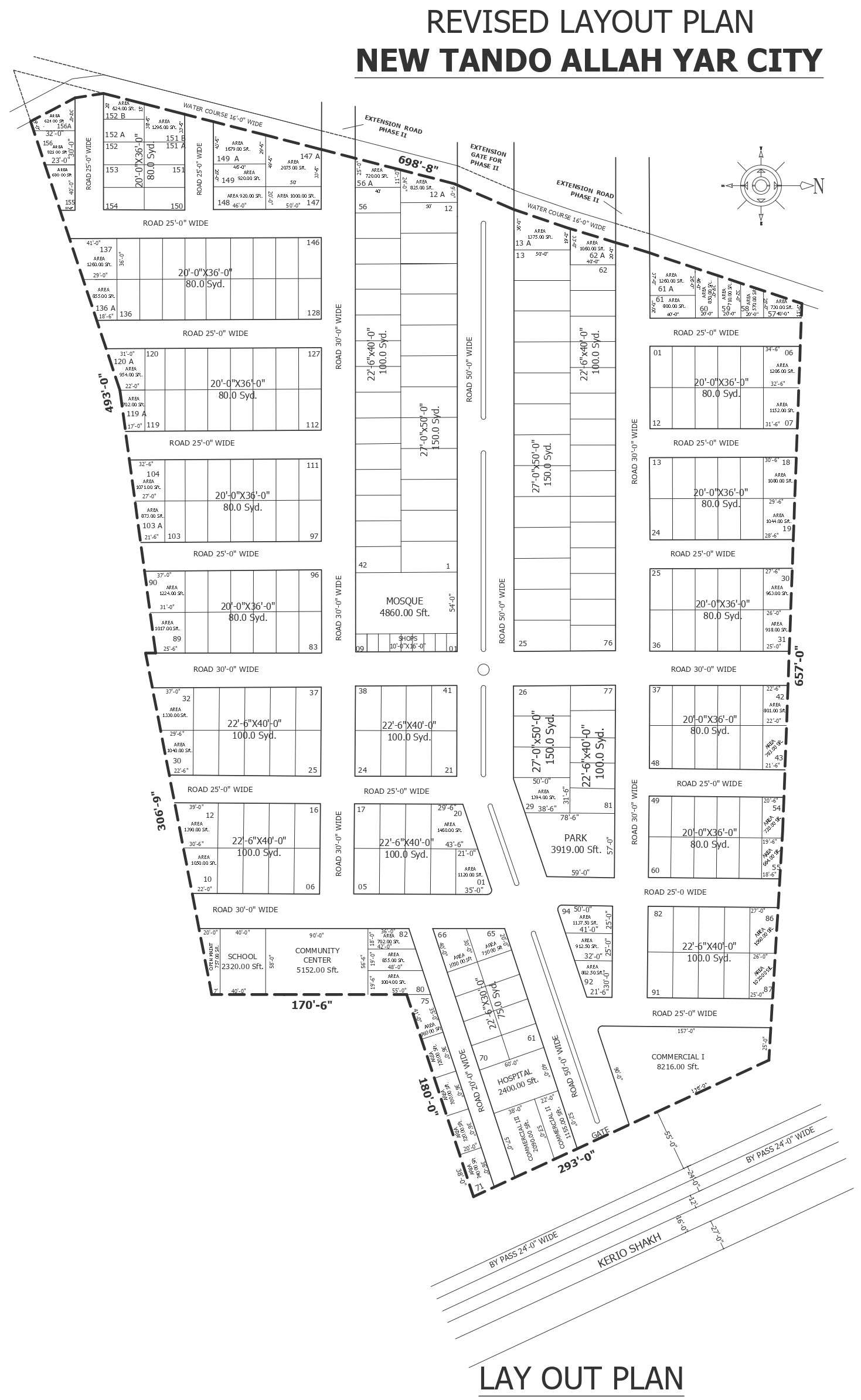 Urban planning beside main road detailed layout DWG autoCAD drawing ...