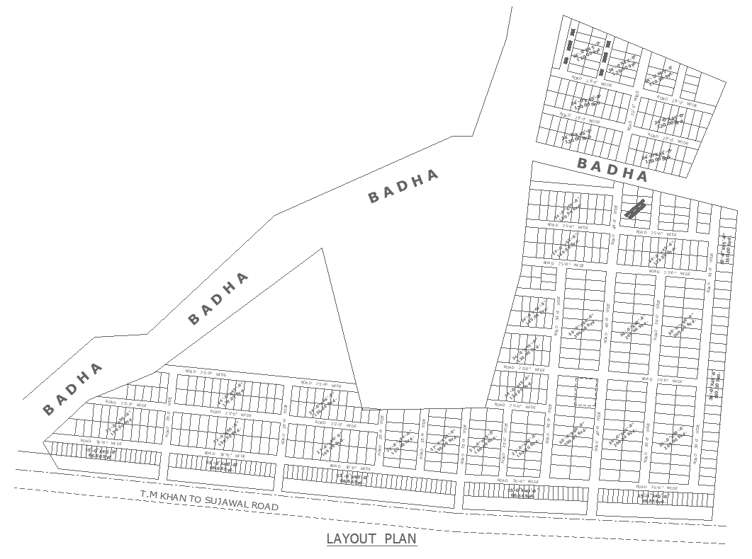 Urban planning near tm khan road with plot distribution and other ...