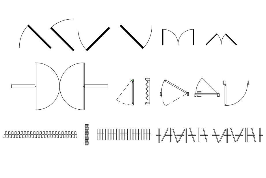 Various Door Plan Drawing Free Download DWG File - Cadbull