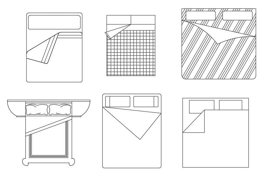 Queen Bed Cad Block