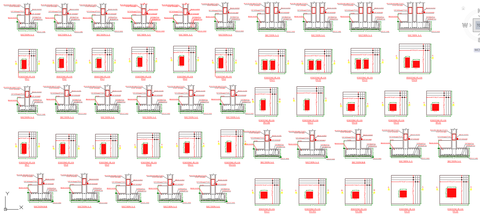 Various Types of Typical Column and Foundation Sectional Drawing - Cadbull