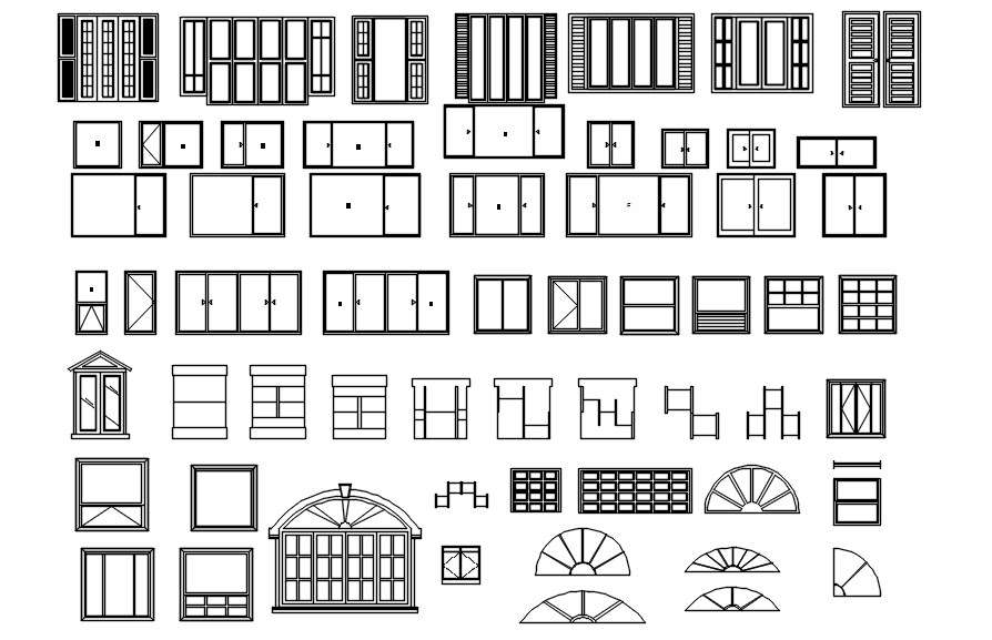 Various Types Of Windows Design In Autocad D Drawing Cad File Dwg File Cadbull