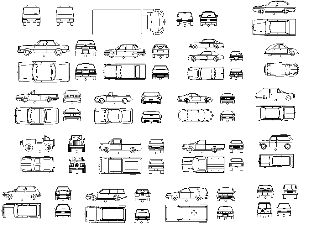 Vehicle Blocks dwg file - Cadbull