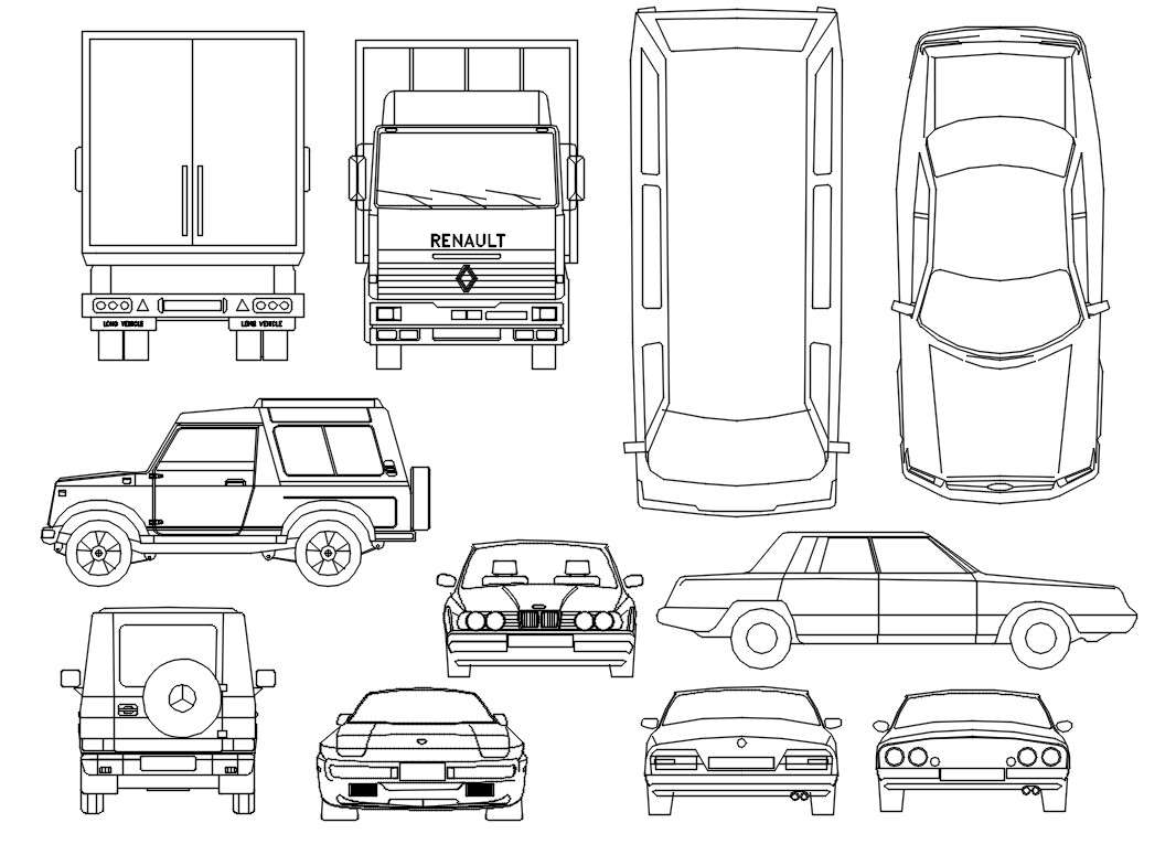 Car Front View Cad Block