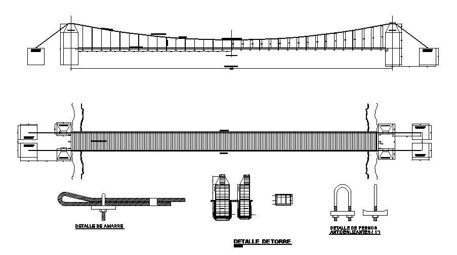 Vehicular bridge elevation, section, plan and auto-cad details dwg file ...