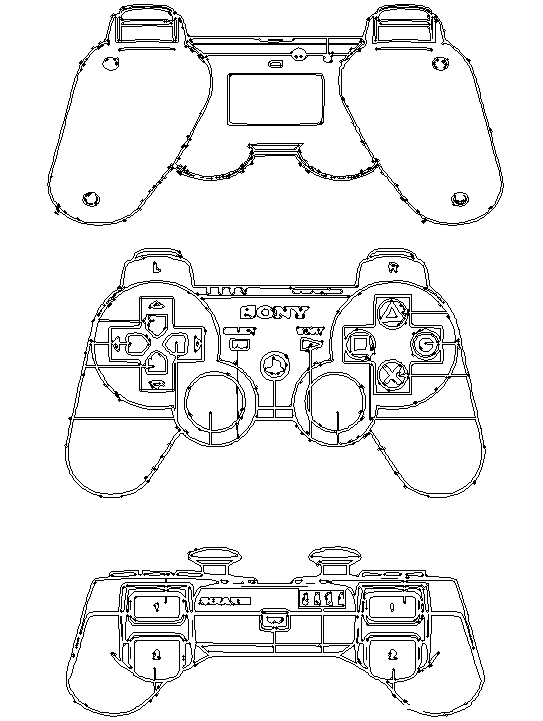 Video game controller clipart design DWG AutoCAD drawing - Cadbull