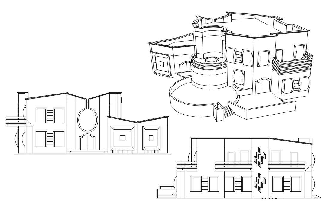 Villa Layout Design - Cadbull