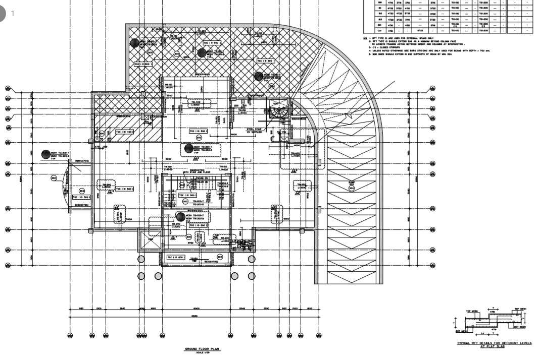 Villa ground floor plan detail. - Cadbull