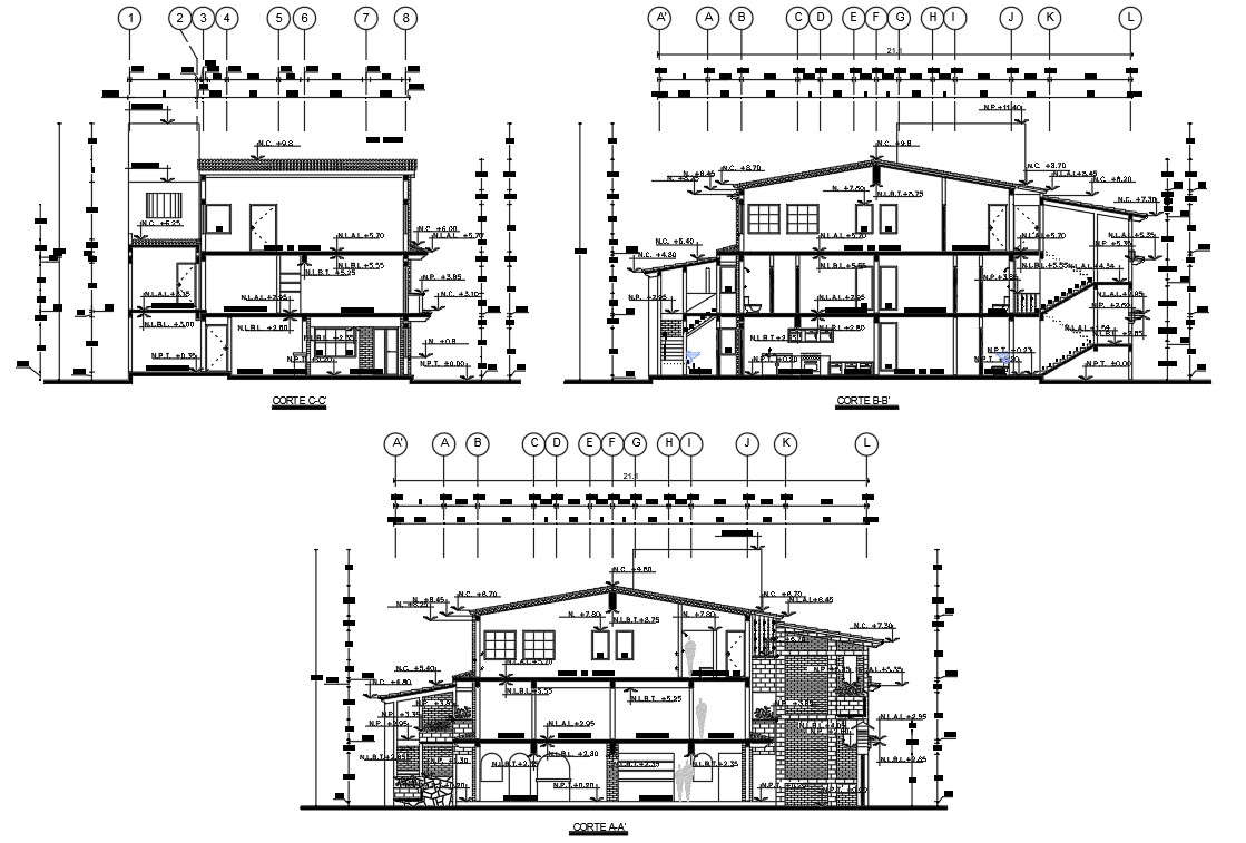 Villa Project Section Drawing AutoCAD File - Cadbull