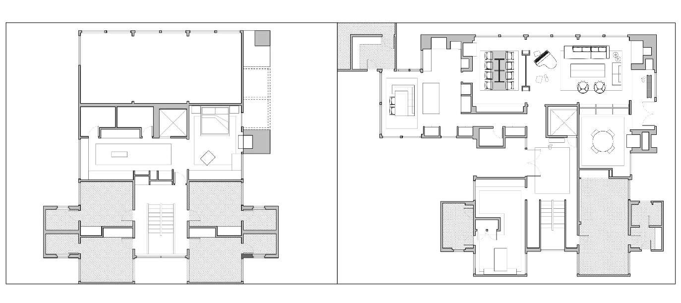 Village House Two Floor Furniture Layout Plan with DWG File - Cadbull