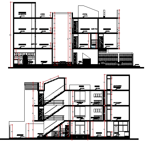 Village Style Housing Project Elevation Details dwg file - Cadbull