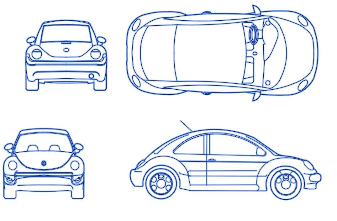 Volkswagen beetle car Drawing by Kokas Art  Pixels