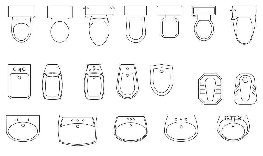 WC Toilet And Wash basin Free CAD Blocks Drawing DWG File - Cadbull