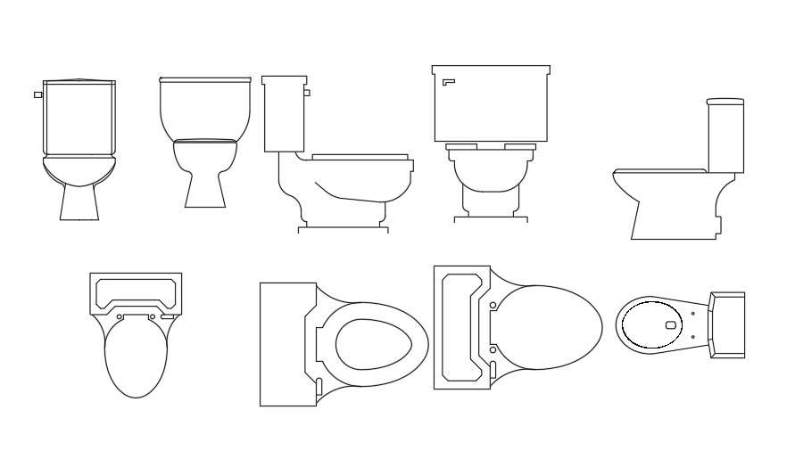 WC Toilet CAD Blocks Free Download DWG File - Cadbull
