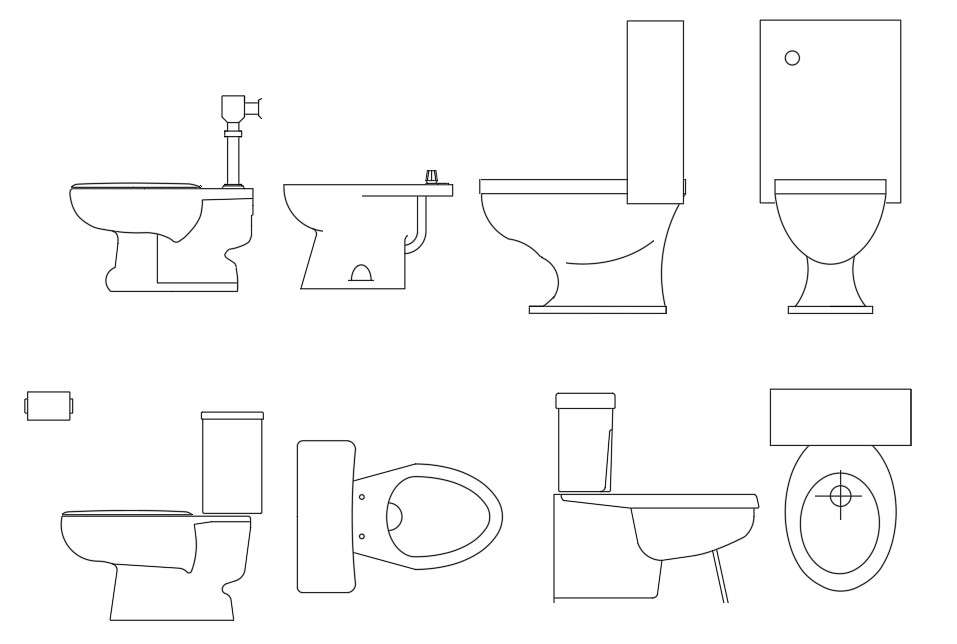 WC Toilet  CAD  Blocks  Free Sanitary Ware Drawing Cadbull