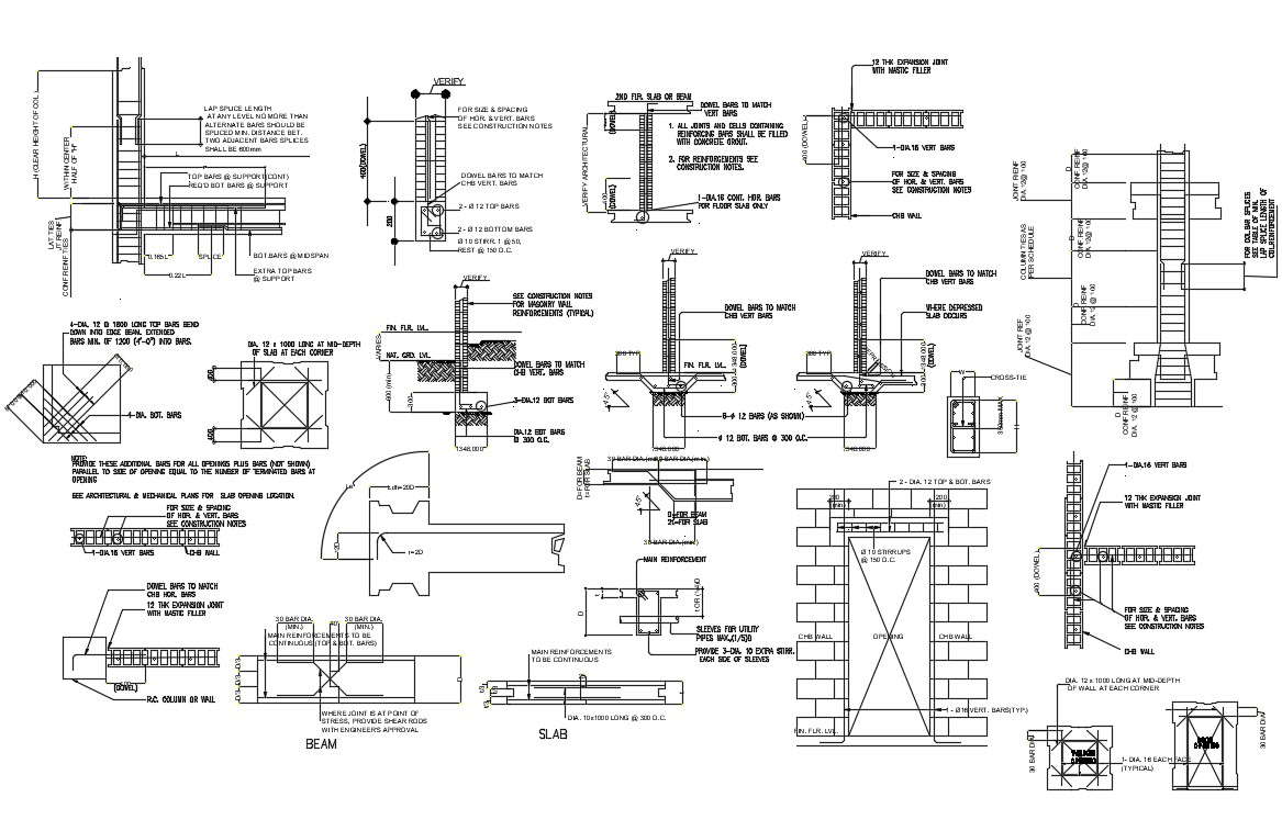 Wall Construction Detail DWG File - Cadbull