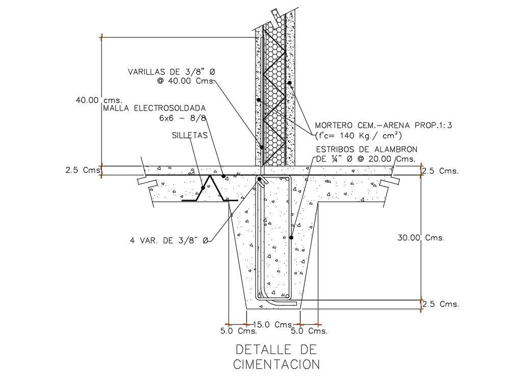 Wall Foundation CAD Block With AutoCAD File - Cadbull