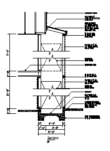 Wall section design drawing of bungalow design drawing - Cadbull