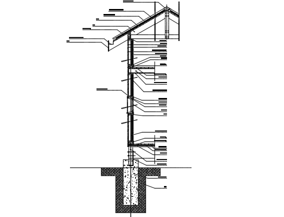 Wall section detail dwg file - Cadbull