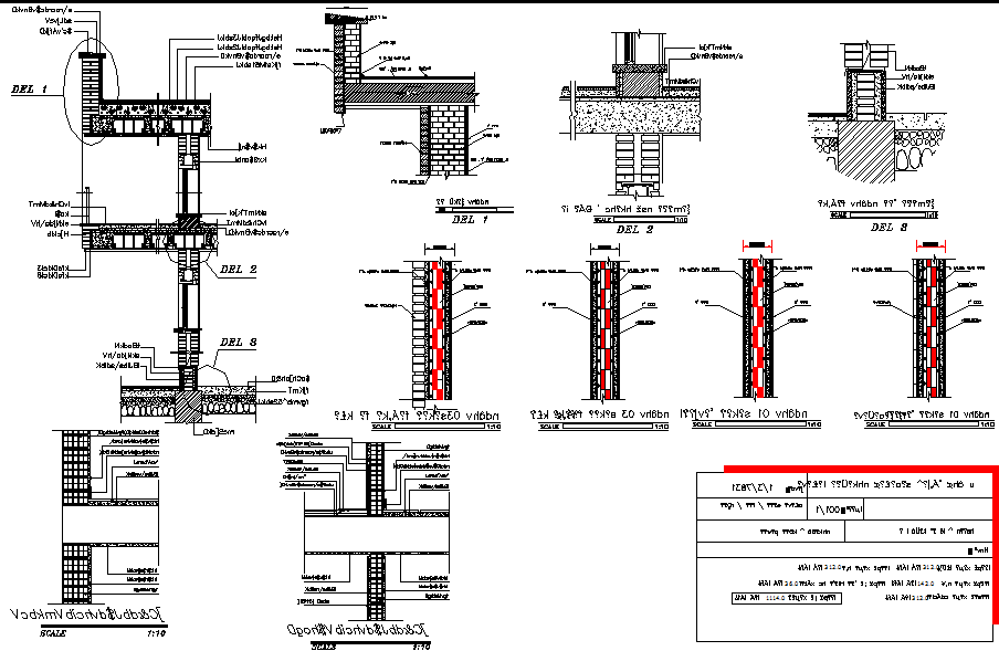 Wall section detail dwg file - Cadbull