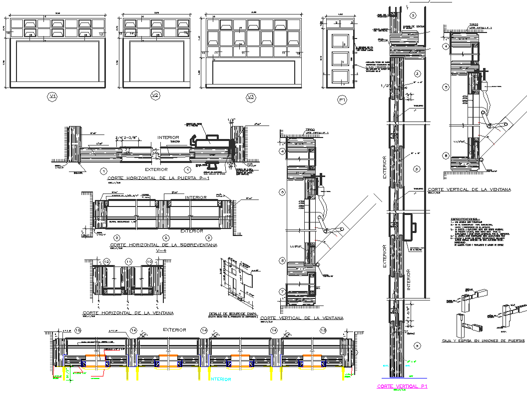 Wall section detail dwg file - Cadbull