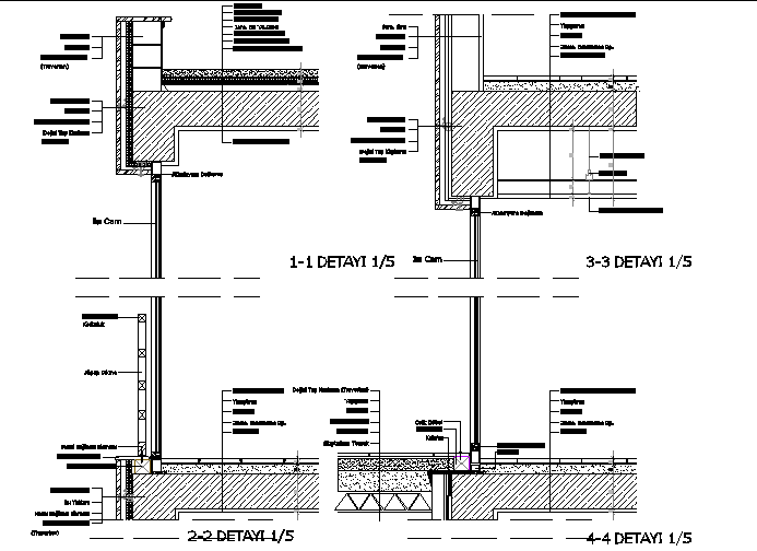 Wall section detail dwg file - Cadbull