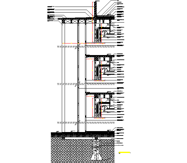 Wall section detail dwg file - Cadbull