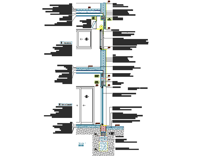 Wall Section Details Dwg File Cadbull