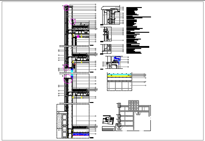 Wall section details dwg files - Cadbull