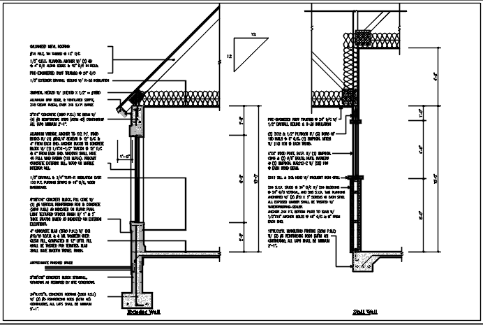 Wall Section Details Dwg Files Cadbull