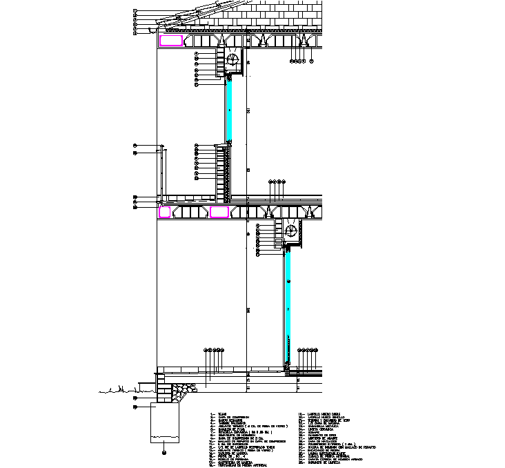 Wall section plan detail - Cadbull