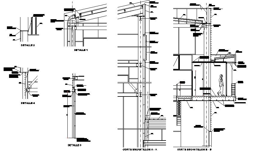 Wall section plan detail dwg file - Cadbull