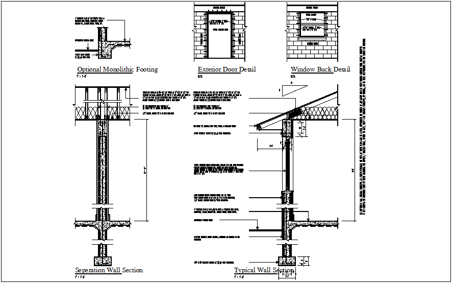 Wall section plan view detail dwg files - Cadbull