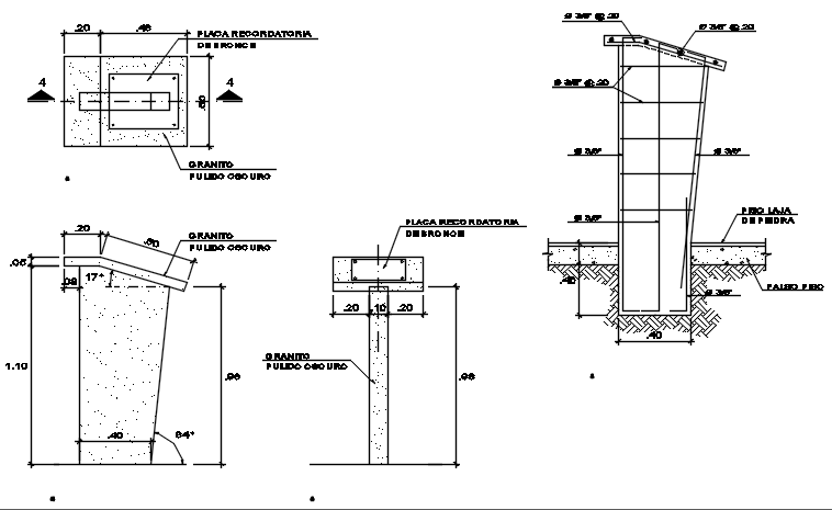 Wall section view detail dwg file - Cadbull