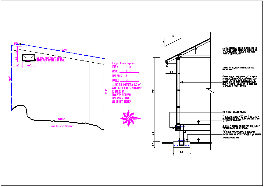 Wall section view detail of house dwg file - Cadbull