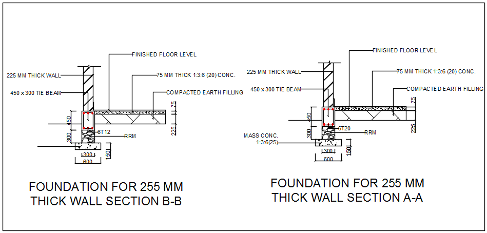 Wall section view of house detail dwg file - Cadbull