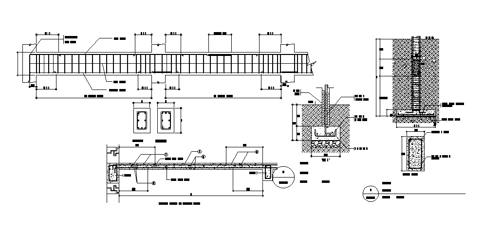 Wall Footing Beam And Slab Section Cad Blocks Drawing Dwg File Cadbull