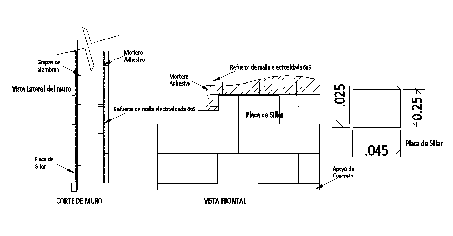 Wall With Tile Sectional Elevation View Free Download DWG File - Cadbull