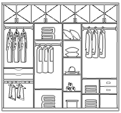 Wardrob design with Locker detail DWG AutoCAD drawing - Cadbull