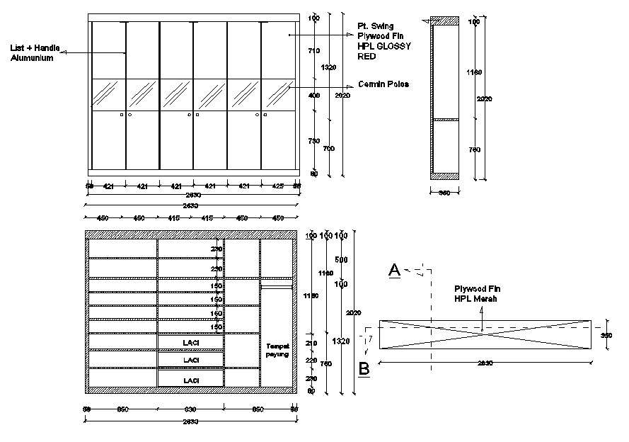 Wardrobe Design DWG File - Cadbull