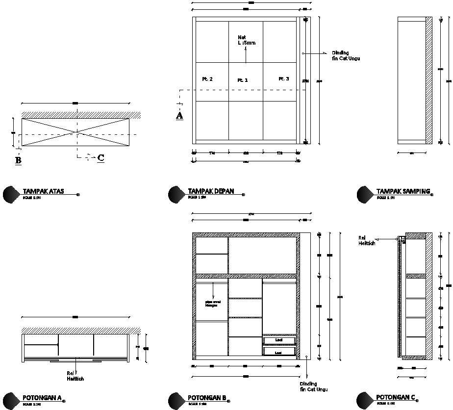 Wardrobe Design Details In Autocad Dwg File Cadbull