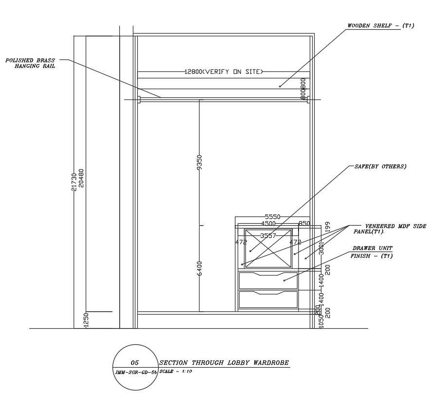 Wardrobe Section Design In Detail AutoCAD 2D Drawing, Dwg File, CAD ...