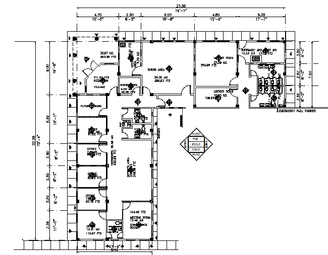 Warehouse office sand architect on planes detail dwg file - Cadbull