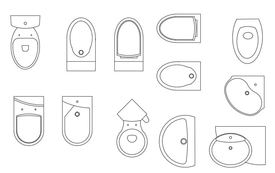 Corner Wash Basin Cad Block - Kitchen and Bath