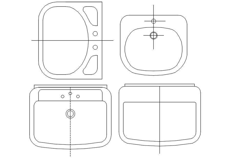 Sanitary Ware Wash Basin Free Cad Blocks Dwg File Cadbull | Porn Sex ...