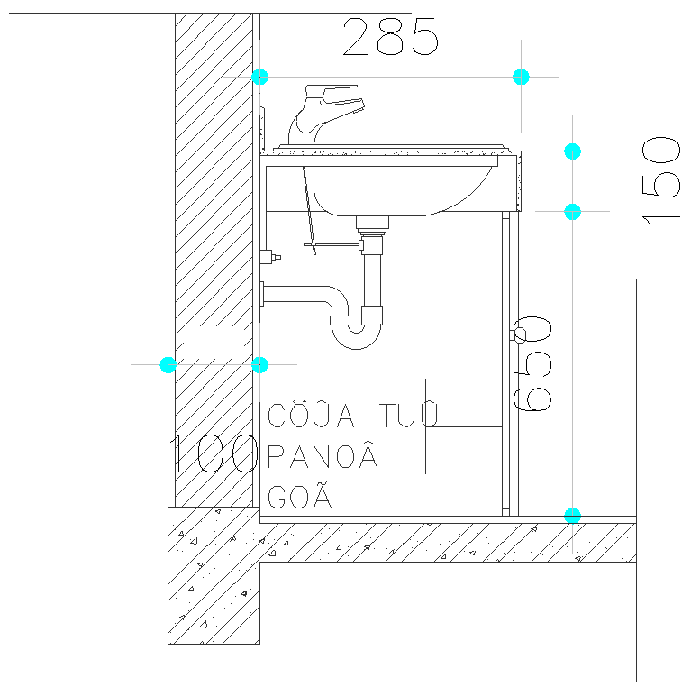 Wash basin detailed design with elevation section and other details dwg ...